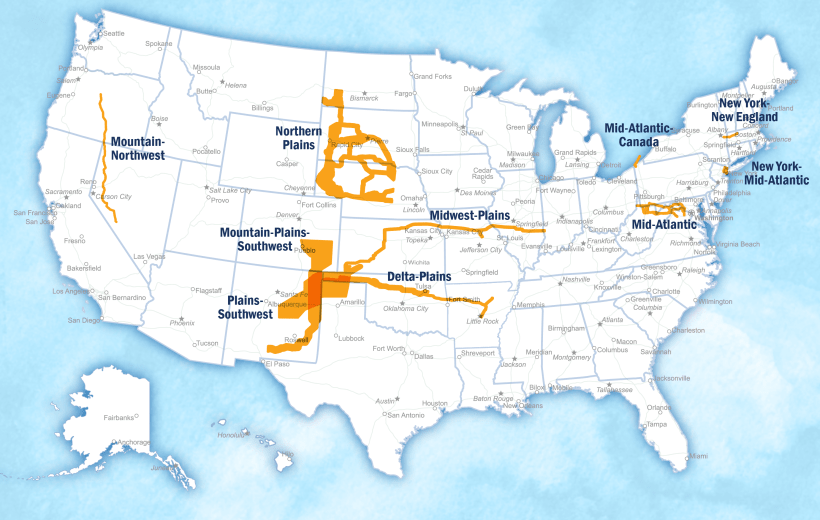 Map of NIETC areas nationwide