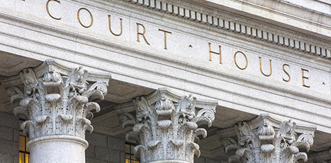 Court house façade and pillars